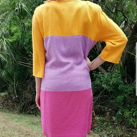 Oscar De La Renta Dress Runway Pop Art Womens 14 - Picture 2 of 8